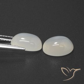 5.12캐럿 천연 반투명 흰색 문스톤 보석, 타원형 컷, 10×7.7 mm, 투명한