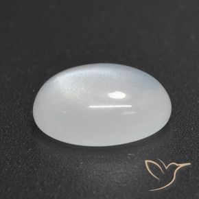 2.16캐럿 천연 반투명 흰색 문스톤, 타원형 컷, 9.7×7.8 mm, 투명한
