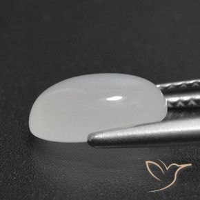 2.16캐럿 천연 반투명 흰색 문스톤, 타원형 컷, 9.7×7.8 mm, 투명한