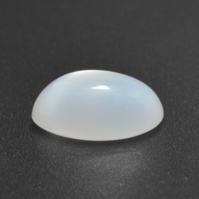 1.81캐럿 천연 반투명 흰색 문스톤, 타원형 컷, 9.9×6.4 mm, 투명한