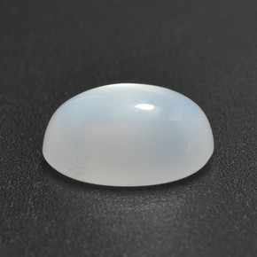 1.88캐럿 천연 반투명 흰색 문스톤, 타원형 컷, 9.4×6.5 mm, 투명한