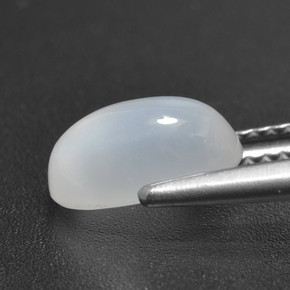 1.88캐럿 천연 반투명 흰색 문스톤, 타원형 컷, 9.4×6.5 mm, 투명한