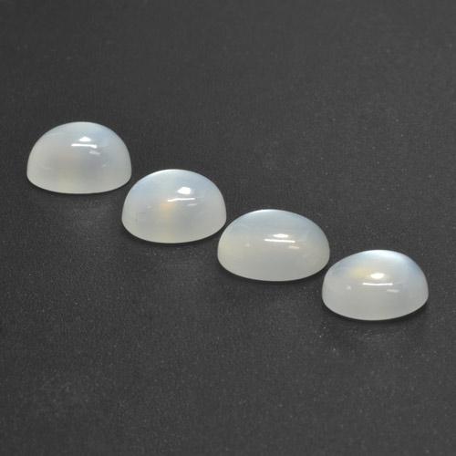5.90캐럿 천연 반투명 흰색 문스톤 보석, 타원형 컷, 8.2×6.2 mm, 투명한