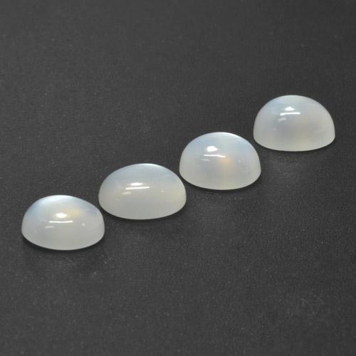 5.90캐럿 천연 반투명 흰색 문스톤 보석, 타원형 컷, 8.2×6.2 mm, 투명한