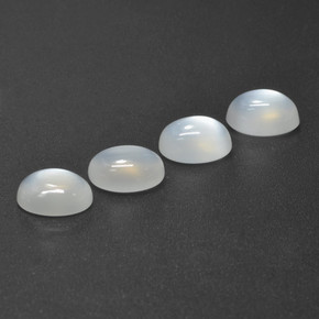 5.50캐럿 천연 반투명 흰색 문스톤 보석, 타원형 컷, 8.1×6.1 mm, 투명한
