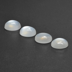 5.50캐럿 천연 반투명 흰색 문스톤 보석, 타원형 컷, 8.1×6.1 mm, 투명한