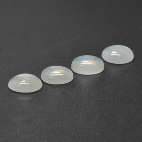 4.56캐럿 천연 반투명 흰색 문스톤 보석, 타원형 컷, 8.1×6.1 mm, 투명한