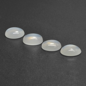 4.56캐럿 천연 반투명 흰색 문스톤 보석, 타원형 컷, 8.1×6.1 mm, 투명한