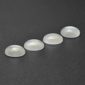 4.80캐럿 천연 반투명 흰색 문스톤 보석, 타원형 컷, 8.1×5.9 mm, 투명한