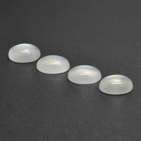 4.80캐럿 천연 반투명 흰색 문스톤 보석, 타원형 컷, 8.1×5.9 mm, 투명한