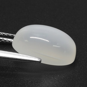4.99캐럿 천연 반투명 흰색 문스톤, 타원형 컷, 12.5×8.5 mm, 투명한