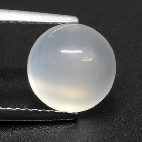 2.42캐럿 천연 반투명 흰색 문스톤, 라운드 컷, 8.85 mm, 투명한