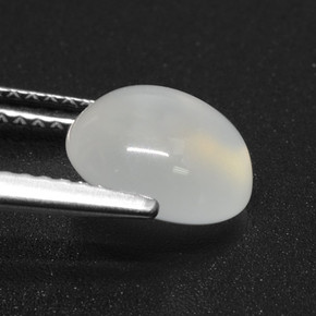 2.42캐럿 천연 반투명 흰색 문스톤, 라운드 컷, 8.85 mm, 투명한