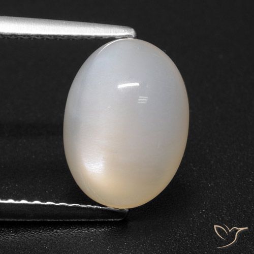 3.40ct 자연스러운 크림 화이트 월장석, 타원형, 투명한