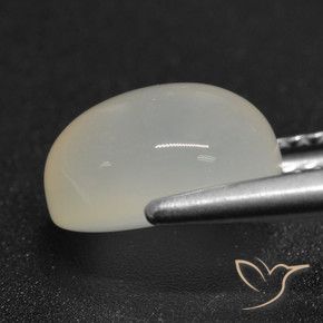 3.00캐럿 천연 반투명 흰색 월장석, 타원형 컷, 투명한