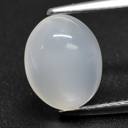 2.56캐럿 천연 반투명 흰색 문스톤, 타원형 컷, 9.9×8 mm, 투명한