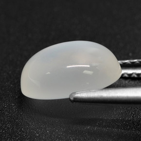 2.56캐럿 천연 반투명 흰색 문스톤, 타원형 컷, 9.9×8 mm, 투명한