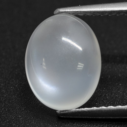 2.46캐럿 천연 반투명 흰색 문스톤, 타원형 컷, 10.2×8 mm, 투명한