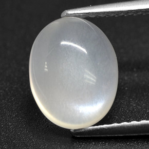 2.47캐럿 천연 반투명 흰색 문스톤, 타원형 컷, 10.3×8.1 mm, 투명한