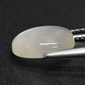 2.47캐럿 천연 반투명 흰색 문스톤, 타원형 컷, 10.3×8.1 mm, 투명한