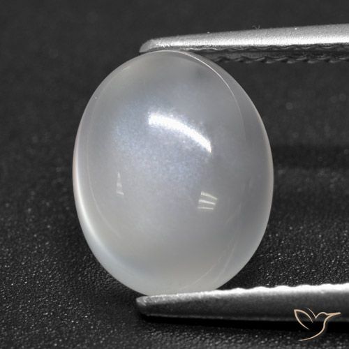2.20ct 자연스러운 반투명 흰색 월장석, 타원형, 투명한