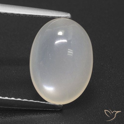 3.25ct 자연스러운 따뜻한 화이트 월장석, 타원형, 투명한