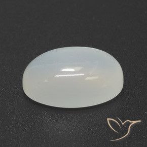 4.23캐럿 천연 반투명 흰색 문스톤, 타원형 컷, 12.4×8.4 mm, 투명한