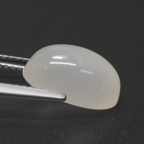 4.23캐럿 천연 오프 화이트 문스톤, 타원형 컷, 12.2×8.1 mm, 투명한