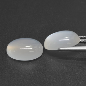 6.61캐럿 천연 반투명 흰색 문스톤 보석, 타원형 컷, 11.1×9.1 mm, 투명한