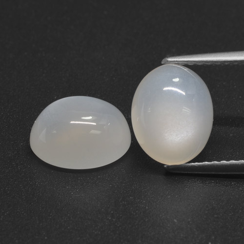 5.78캐럿 천연 반투명 흰색 문스톤 보석, 타원형 컷, 9.8×7.9 mm, 투명한