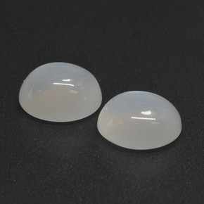 5.78캐럿 천연 반투명 흰색 문스톤 보석, 타원형 컷, 9.8×7.9 mm, 투명한