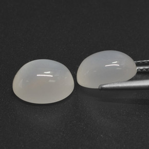 5.78캐럿 천연 반투명 흰색 문스톤 보석, 타원형 컷, 9.8×7.9 mm, 투명한