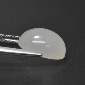 5.21캐럿 천연 크림 화이트 월장석, 타원형 컷, 투명한