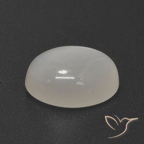 4.87캐럿 천연 크림 화이트 문스톤, 타원형 컷, 12.1×10.2 mm, 투명한