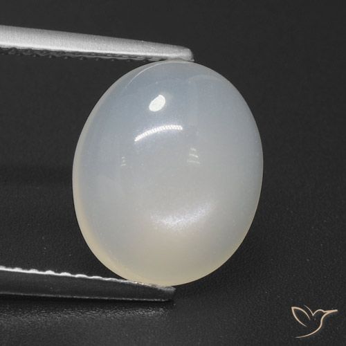 4.47ct 자연스러운 크림 화이트 월장석, 타원형, 투명한