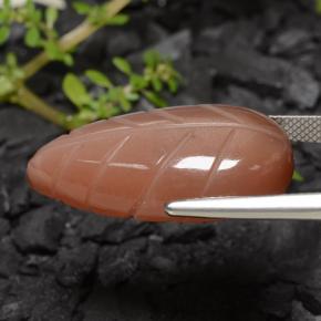 23.00캐럿 천연 미디엄 오렌지 월장석, 멋진 모양, 투명한