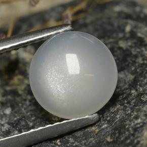 2.30캐럿 천연 반투명 흰색 문스톤, 라운드 컷, 8.83 mm, 투명한