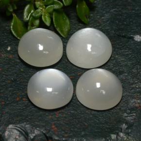 8.31캐럿 천연 따뜻한 화이트 문스톤 보석, 라운드 컷, 8.08 mm, 투명한