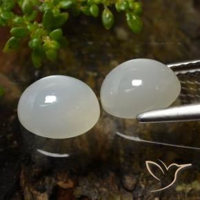 3.27캐럿 천연 따뜻한 화이트 월장석 보석, 타원형 컷, 투명한