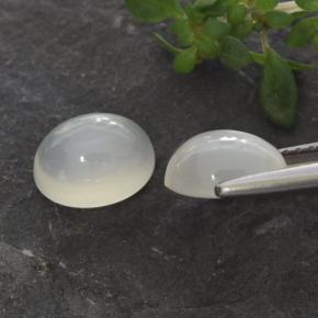 3.14캐럿 천연 반투명 흰색 문스톤 보석, 타원형 컷, 8.2×6.1 mm, 투명한