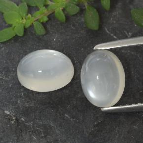 3.19캐럿 천연 반투명 흰색 문스톤 보석, 타원형 컷, 8.2×6.1 mm, 투명한