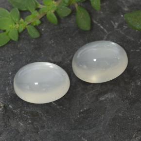 3.19캐럿 천연 반투명 흰색 문스톤 보석, 타원형 컷, 8.2×6.1 mm, 투명한