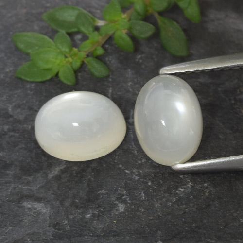 3.32캐럿 천연 반투명 흰색 문스톤 보석, 타원형 컷, 8.1×6 mm, 투명한