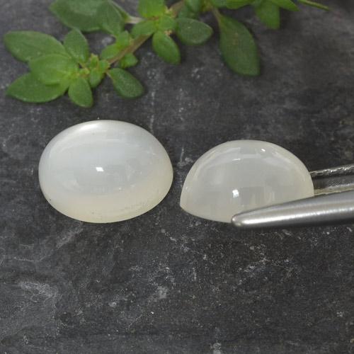 3.32캐럿 천연 반투명 흰색 문스톤 보석, 타원형 컷, 8.1×6 mm, 투명한