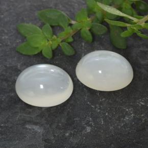 2.71캐럿 천연 반투명 흰색 문스톤 보석, 타원형 컷, 8.1×6.1 mm, 투명한