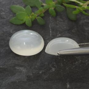 2.71캐럿 천연 반투명 흰색 문스톤 보석, 타원형 컷, 8.1×6.1 mm, 투명한