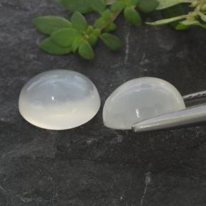 3.16캐럿 천연 반투명 흰색 문스톤 보석, 타원형 컷, 8.2×6 mm, 투명한
