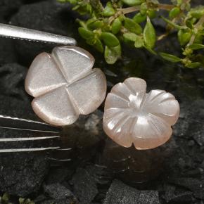 3.29캐럿 천연 매우 밝은 갈색 월장석 보석, 플라워 컷, 투명한