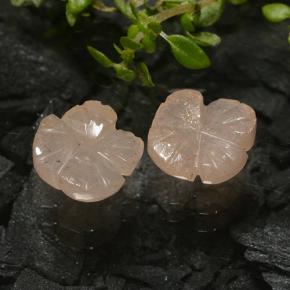 2.08캐럿 천연 매우 밝은 갈색 문스톤 보석, 플라워 컷, 7.6×7.5 mm, 투명한