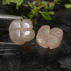 2.08캐럿 천연 매우 밝은 갈색 문스톤 보석, 플라워 컷, 7.6×7.5 mm, 투명한